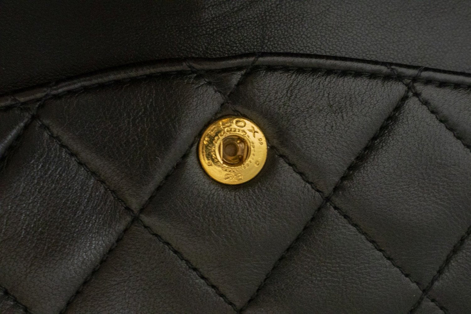 CHANEL Classic Double Flap 10" Chain Shoulder Bag Black Lambskin am1 hannari-shop