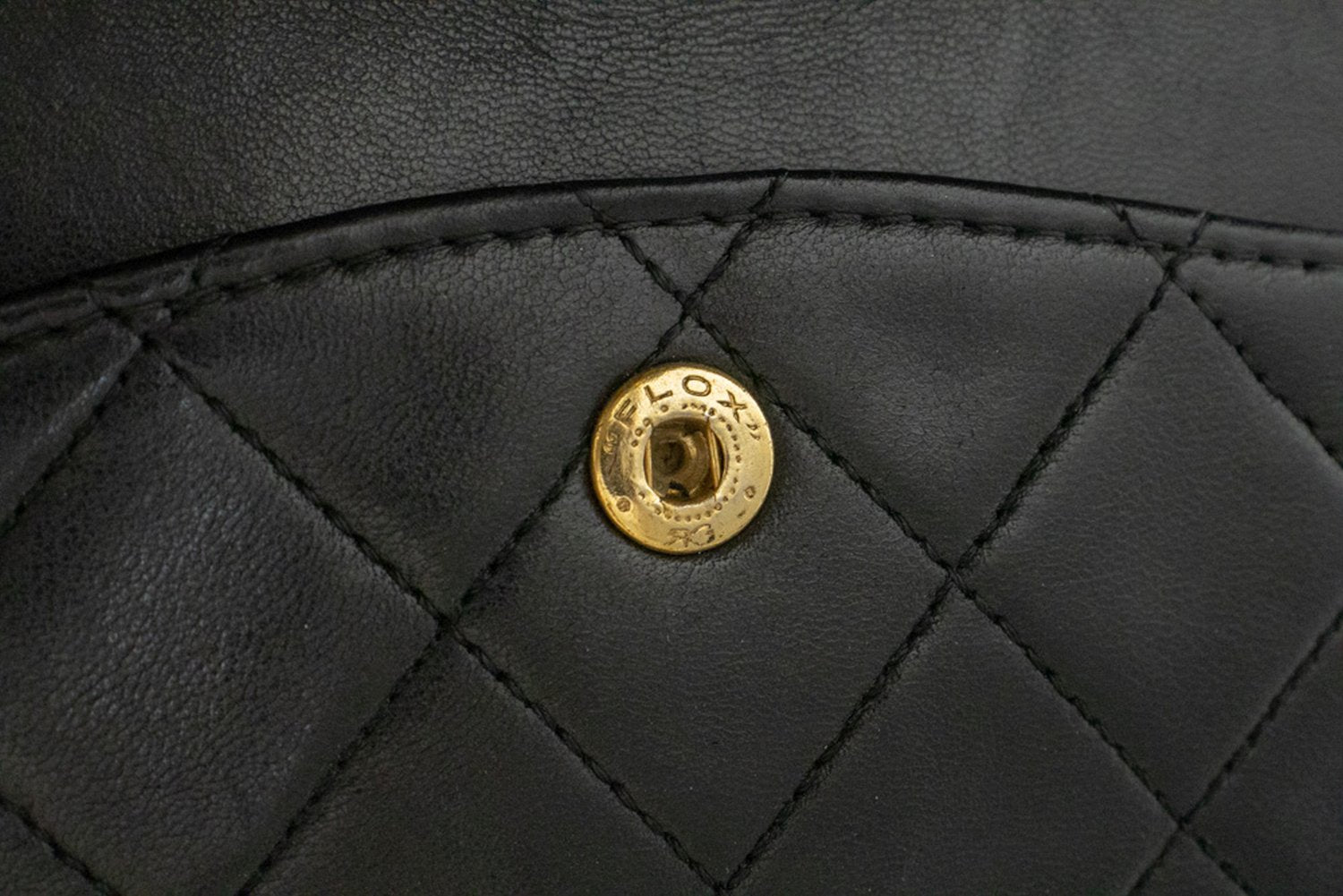 CHANEL Classic Double Flap 10" Chain Shoulder Bag Black Lambskin ak8 hannari-shop
