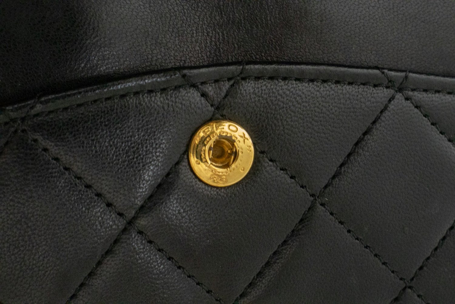 CHANEL Classic Double Flap 10" Chain Shoulder Bag Black Lambskin ak9 hannari-shop