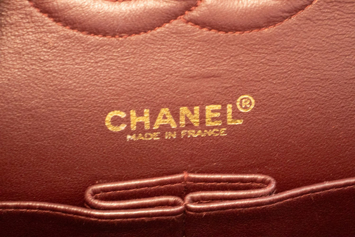 CHANEL Classic Double Flap 10" Chain Shoulder Bag Black Lambskin an1 hannari-shop