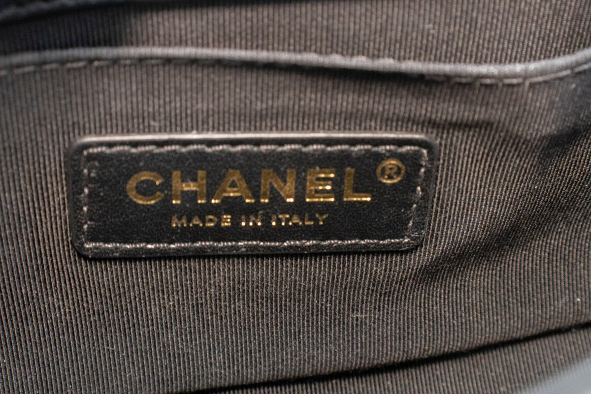 CHANEL Boy Chain Shoulder Bag Black Quilted Flap Lambskin Gold an6 hannari-shop