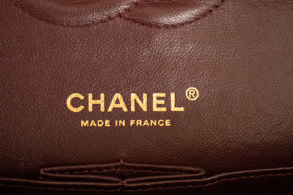 CHANEL Classic Double Flap 10" Chain Shoulder Bag Zwart lamsleer aq1 hannari-shop
