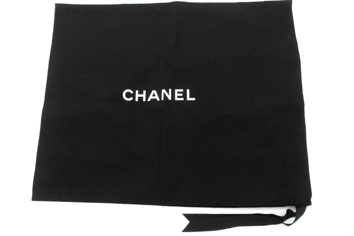 CHANEL Classic Double Flap 10" Chain Shoulder Bag Zwart lamsleer aq1 hannari-shop