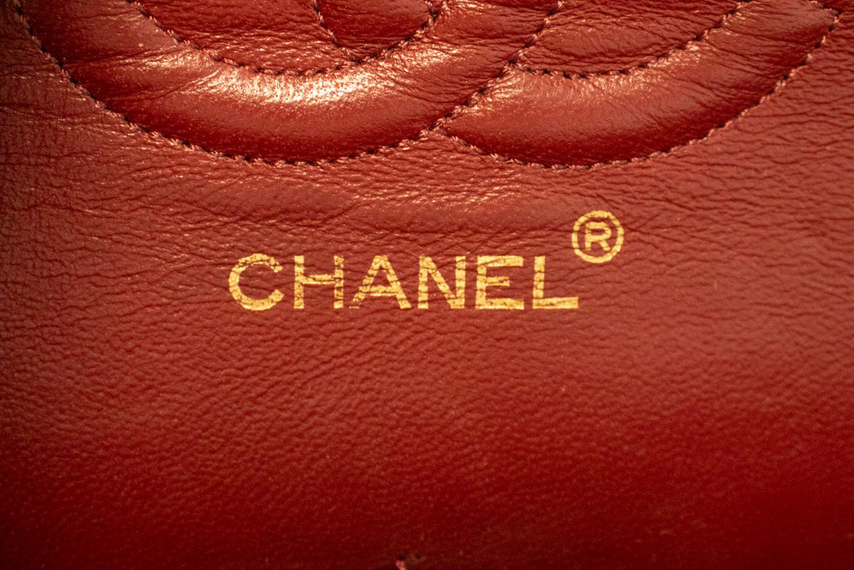 CHANEL Classic Double Flap 10" Chain Shoulder Bag Zwarte lamsvacht ao6 hannari-shop