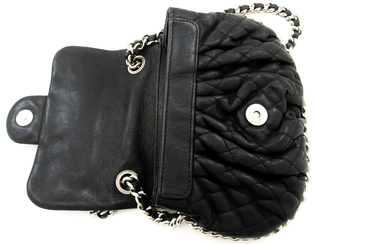 CHANEL Chain Around Small Shoulder Bag Crossbody Zwart kalfsleer ap7 hannari-shop