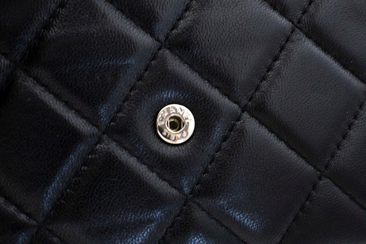 CHANEL Zwarte Classic Wallet On Chain WOC Schoudertas Lamsleer SV ap8 hannari-shop
