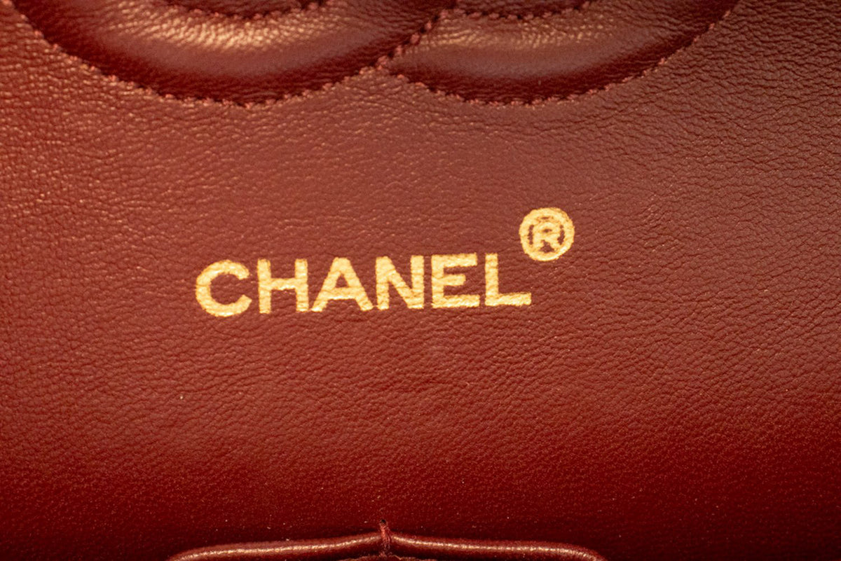 CHANEL Classic Double Flap 10" Chain Schoudertas Zwart Lamsleer ap6 hannari-shop