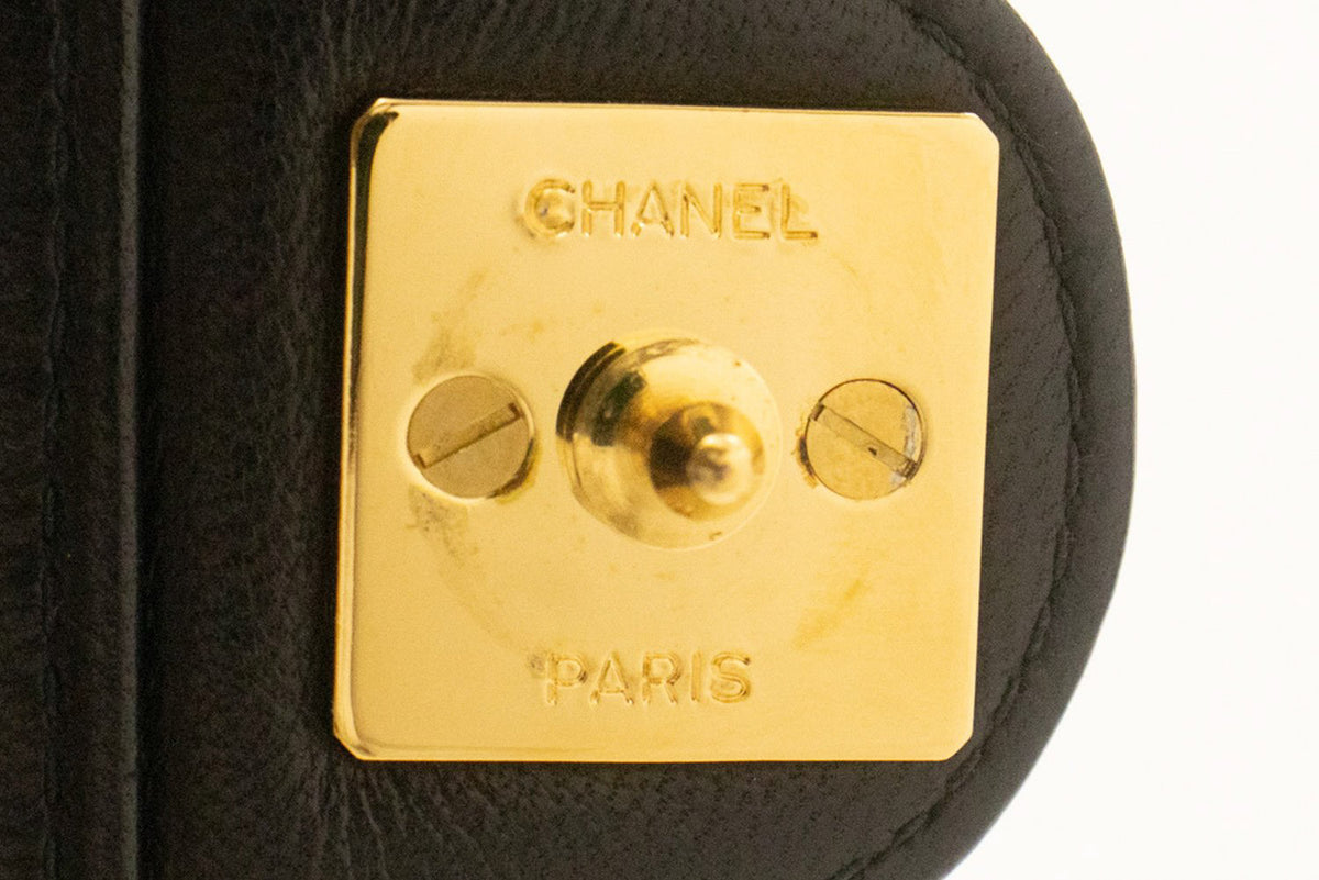 CHANEL Small Chain Schoudertas Clutch Zwart Gewatteerde Flap Lamsskin ap4 hannari-shop
