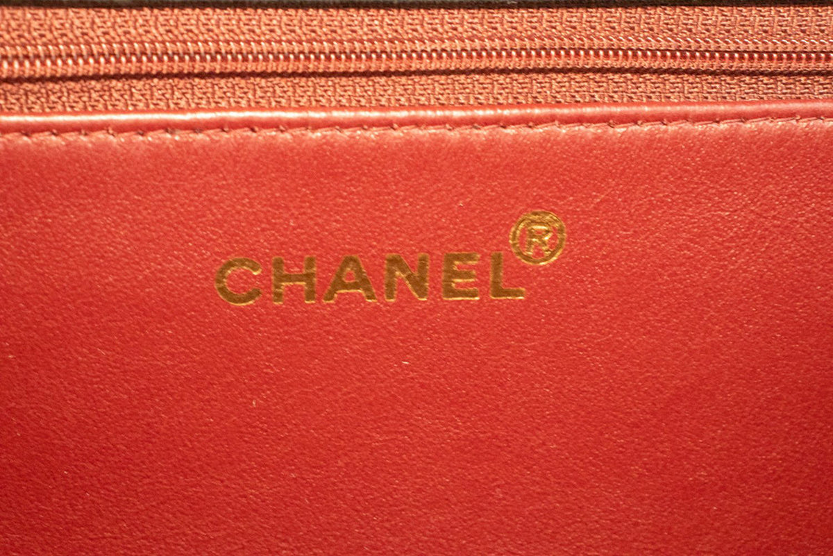 CHANEL Full Flap Chain Schoudertas Clutch Zwart Gewatteerd Lamsleer ao4 hannari-shop