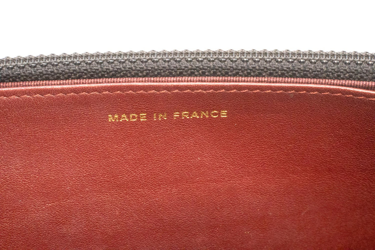 CHANEL portemonnee van generfd kalfsleer aan ketting WOC zwarte schoudertas ap1 hannari-shop
