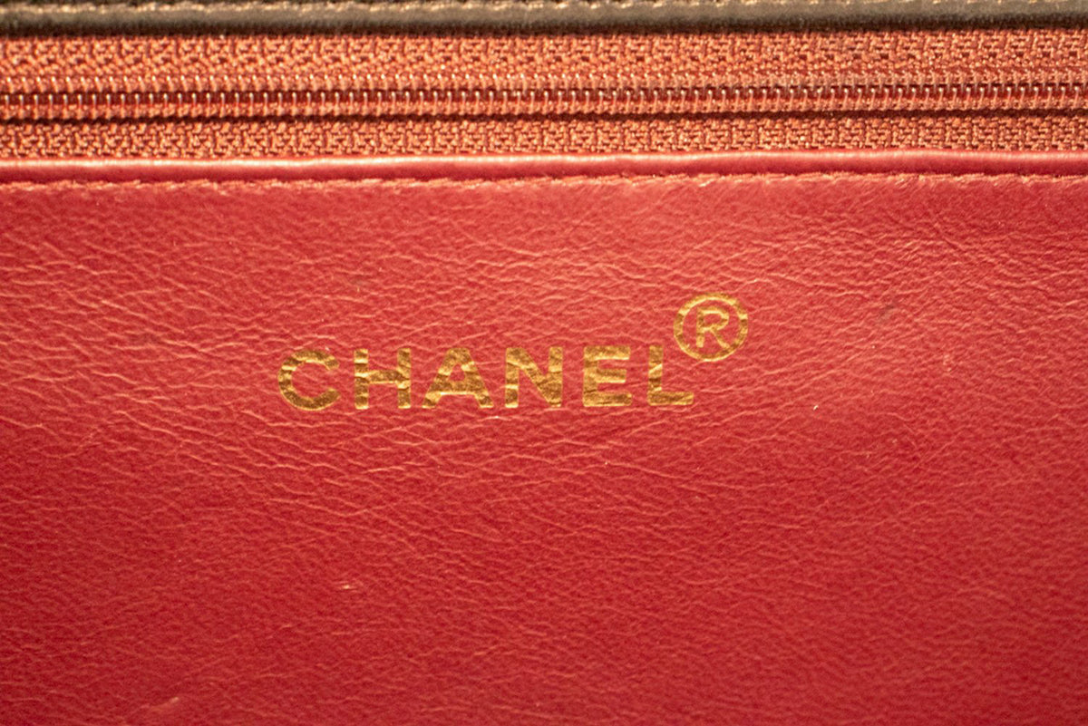CHANEL Full Flap Chain Schoudertas Clutch Zwart Gewatteerd Lamsleer ao5 hannari-shop