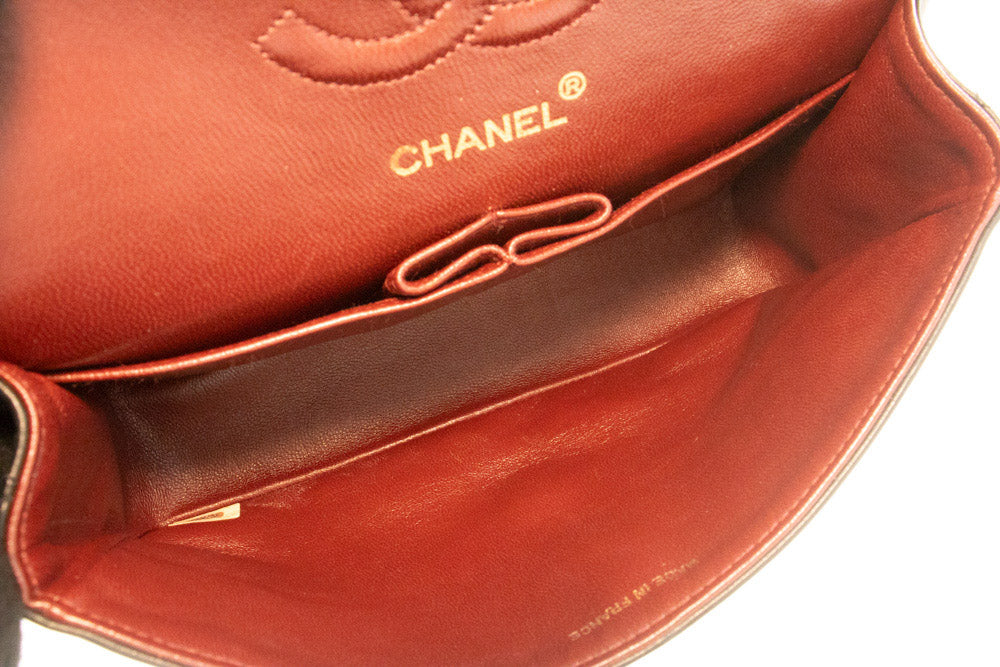 CHANEL Classic Double Flap 9" Chain Schoudertas Zwart Lamsleer ap2 hannari-shop