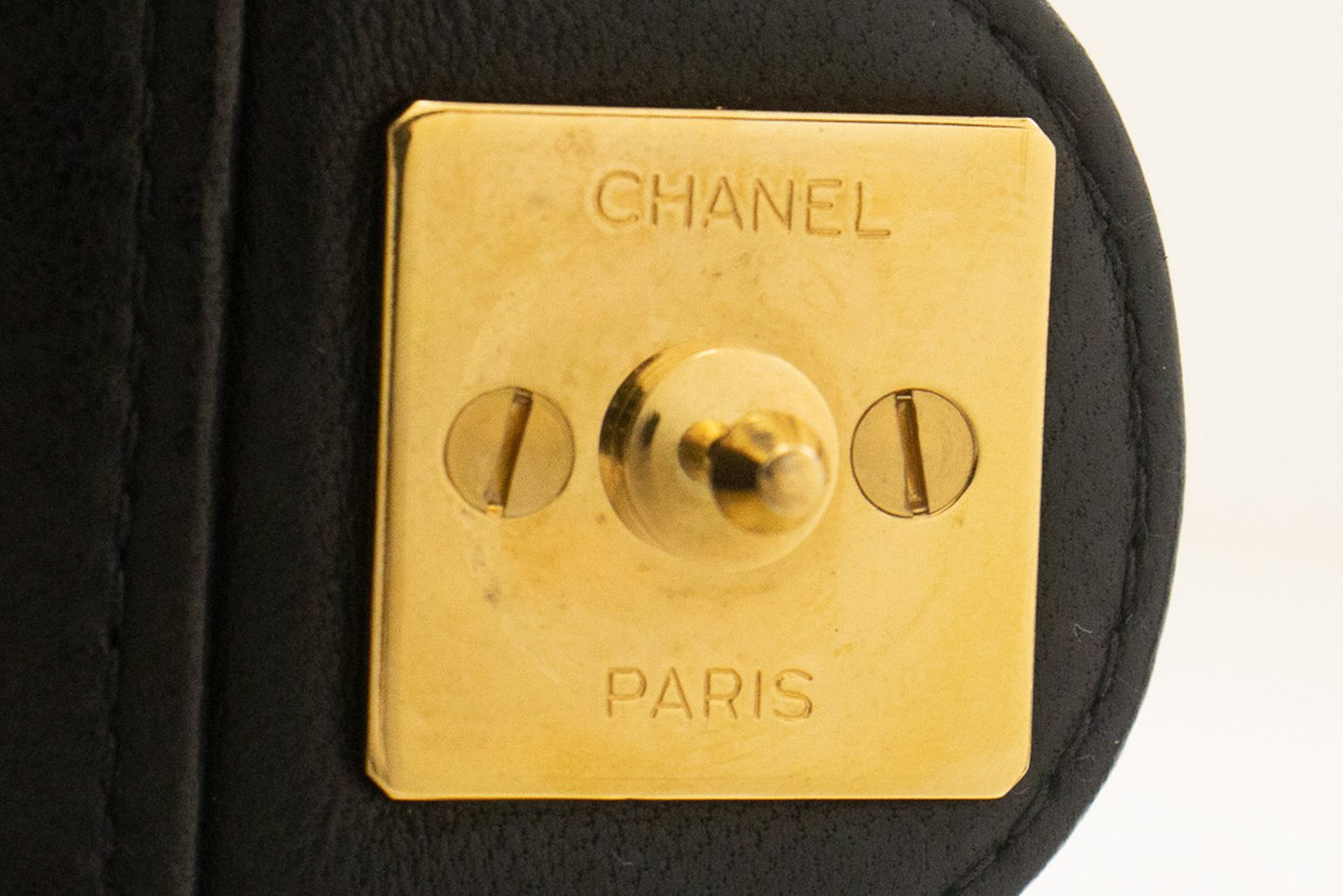 CHANEL Chain Schoudertas Clutch Zwart Gewatteerde Flap Lambskin Portemonnee k13