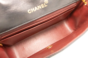CHANEL Diana Flap Chain Shoulder Bag Black Quilted Lambskin Purse n77 hannari-shop