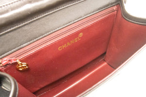 CHANEL Small Chain Shoulder Bag Clutch Black Quilted Flap Lambskin n85 hannari-shop