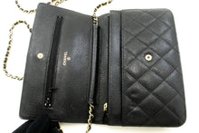 CHANEL Grained Calfskin Wallet On Chain WOC Black Shoulder Bag n96 hannari-shop