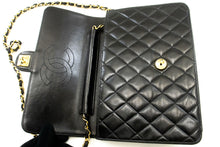 CHANEL Chain Shoulder Bag Clutch Black Quilted Flap Lambskin Purse p14 hannari-shop