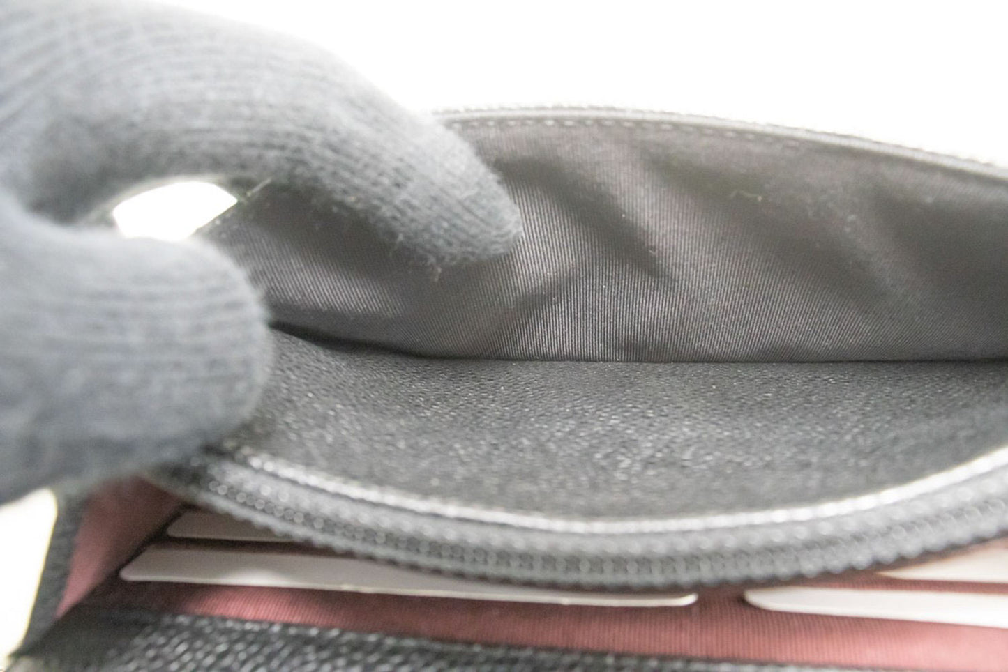 CHANEL Portemonnee Op Ketting WOC van Gegranuleerd Kalfsleer Zwarte Schoudertas p60 hannari-shop