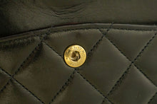 CHANEL Classic Double Flap 9" Chain Shoulder Bag Black Lambskin p90 hannari-shop