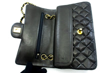 CHANEL Classic Double Flap 9" Chain Shoulder Bag Black Lambskin p90 hannari-shop