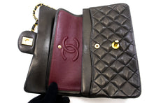 CHANEL Classic Double Flap 9" Chain Shoulder Bag Black Lambskin p90 hannari-shop