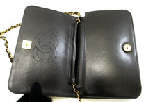 CHANEL Full Flap Chain Shoulder Bag Clutch Black Quilted Lambskin p86 hannari-shop