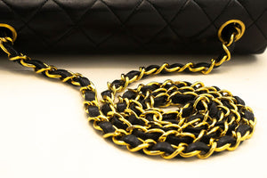 CHANEL Full Flap Chain Shoulder Bag Black Quilted Lambskin Leather p07 hannari-shop