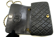 CHANEL Full Flap Chain Shoulder Bag Black Quilted Lambskin Leather p07 hannari-shop