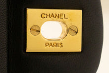 CHANEL Classic Double Flap 10" Chain Shoulder Bag Black Lambskin p77 hannari-shop