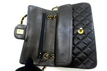 CHANEL Classic Double Flap 9" Chain Shoulder Bag Black Lambskin n70 hannari-shop