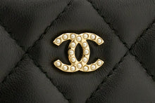 CHANEL Lambskin Pearl Wallet On Chain WOC Double Zip Chain Bag L17