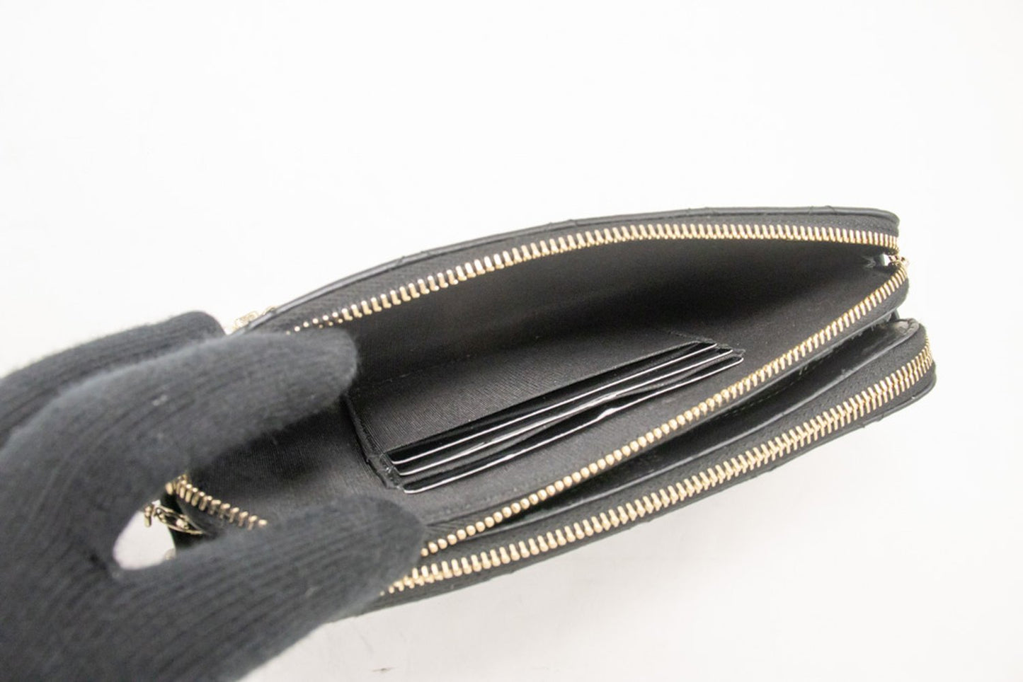 CHANEL Lambskin Pearl Wallet On Chain WOC Double Zip Chain Bag L17