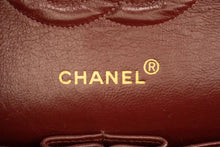 CHANEL Classic Double Flap 10" Chain Shoulder Bag Black Lambskin p87 hannari-shop