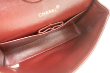 CHANEL Classic Double Flap 10" Chain Shoulder Bag Black Lambskin p87 hannari-shop