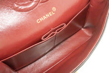 CHANEL Classic Double Flap 10" Chain Shoulder Bag Black Lambskin p87 hannari-shop