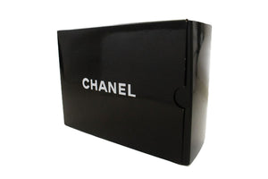 CHANEL Classic Double Flap 10" Chain Shoulder Bag Black Lambskin p87 hannari-shop