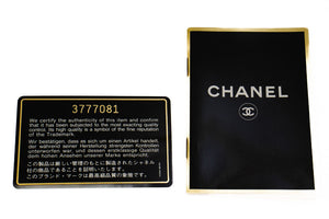 CHANEL Classic Double Flap 10" Chain Shoulder Bag Black Lambskin p82 hannari-shop