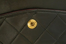 CHANEL Classic Double Flap 10" Chain Shoulder Bag Black Lambskin p82 hannari-shop