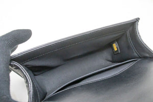 CHANEL Small Boy Chain Shoulder Bag Black Quilted Flap Calfskin p93 hannari-shop