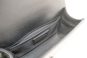 CHANEL Small Boy Chain Shoulder Bag Black Quilted Flap Calfskin p93 hannari-shop