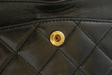 CHANEL Classic Double Flap 9" Chain Shoulder Bag Black Lambskin p57 hannari-shop