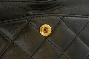 CHANEL Classic Double Flap 9" Chain Shoulder Bag Black Lambskin p57 hannari-shop