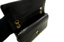 CHANEL Classic Double Flap 9" Chain Shoulder Bag Black Lambskin p57 hannari-shop