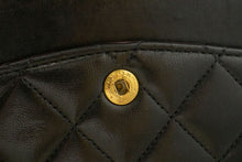 CHANEL Classic Double Flap 10" Chain Shoulder Bag Black Lambskin p81 hannari-shop