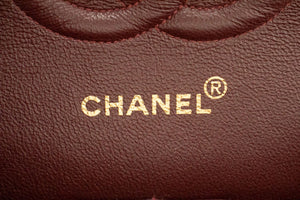 CHANEL Classic Double Flap 10" Chain Shoulder Bag Black Lambskin p81 hannari-shop