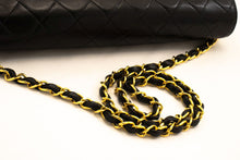 CHANEL Chain Shoulder Bag Clutch Black Quilted Flap Lambskin Purse p42 hannari-shop