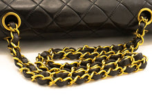 CHANEL Classic Double Flap 9" Chain Shoulder Bag Black Lambskin p98 hannari-shop