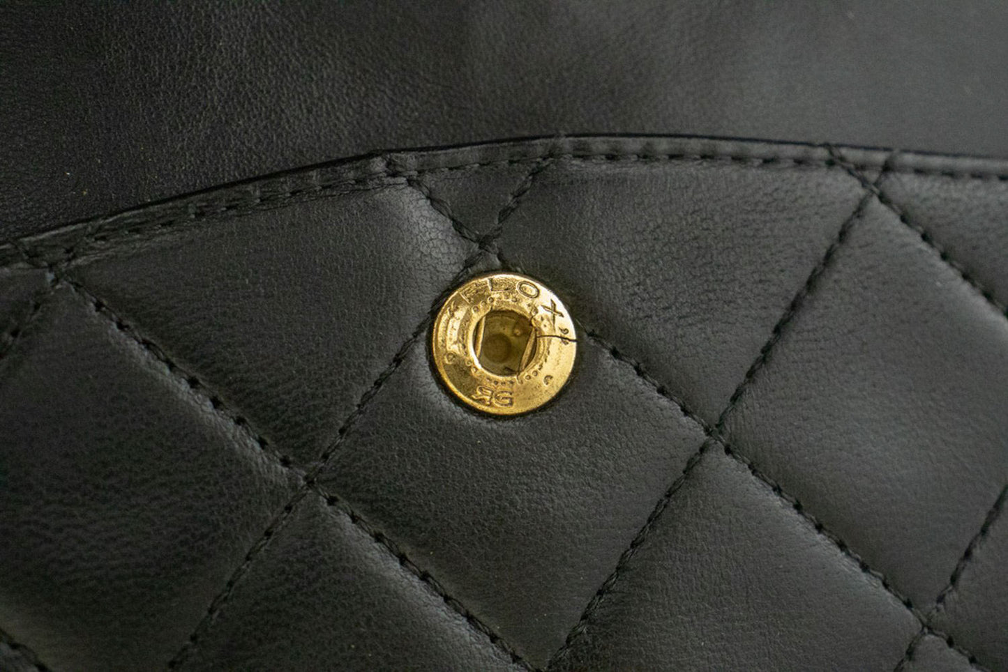 CHANEL Classic Double Flap Square Chain Shoulder Bag Black Lamb ad7 hannari-shop