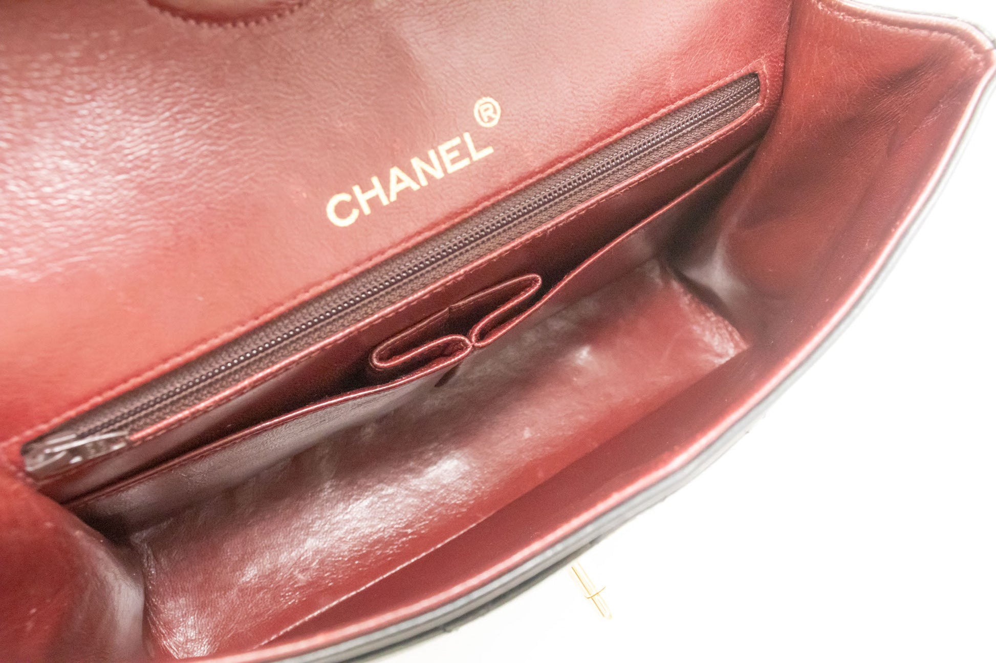 CHANEL Classic Double Flap Square Chain Shoulder Bag Black Lamb ad7 hannari-shop