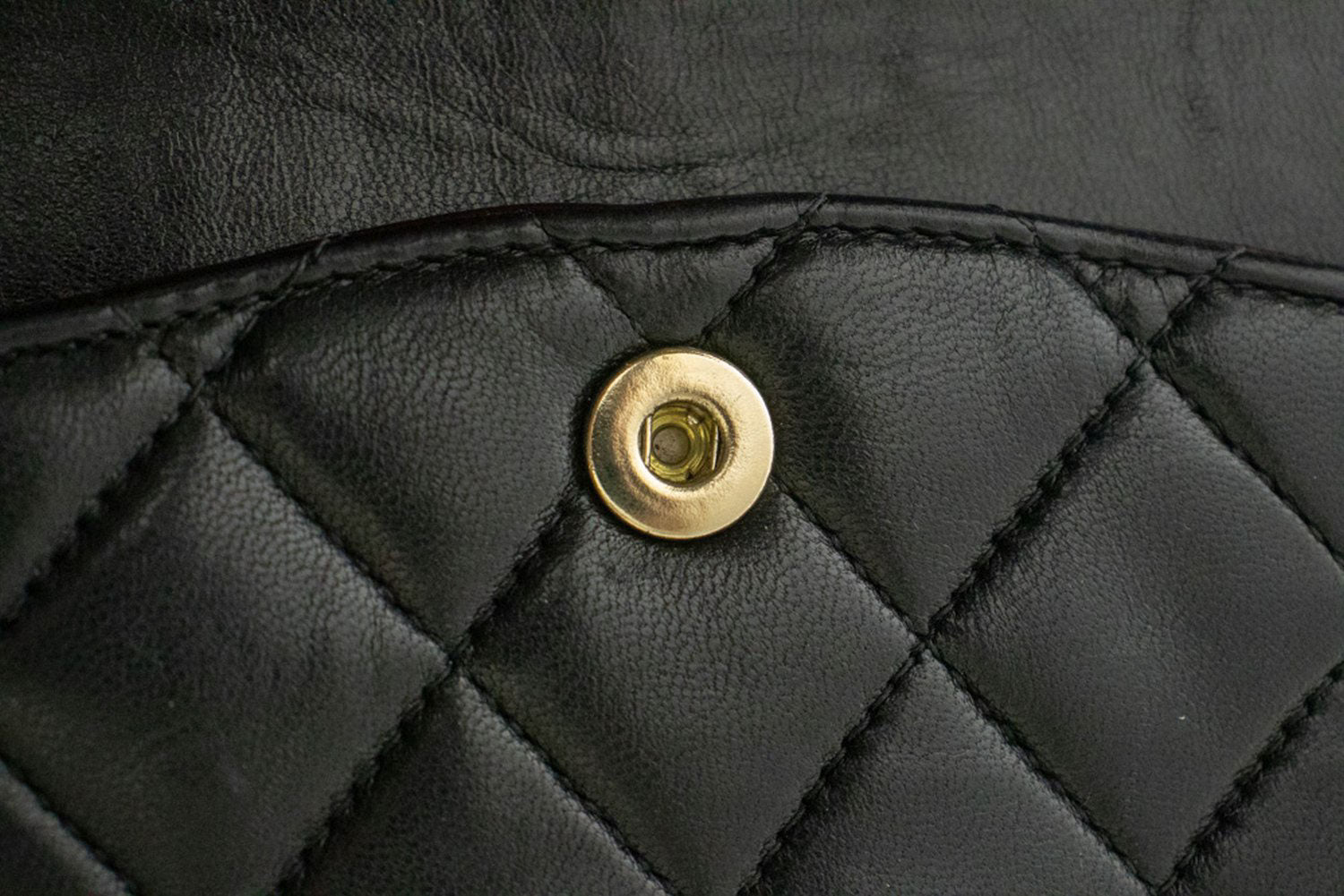 CHANEL Classic Double Flap 10" Chain Schoudertas Zwart Lamsleer ac9 hannari-shop